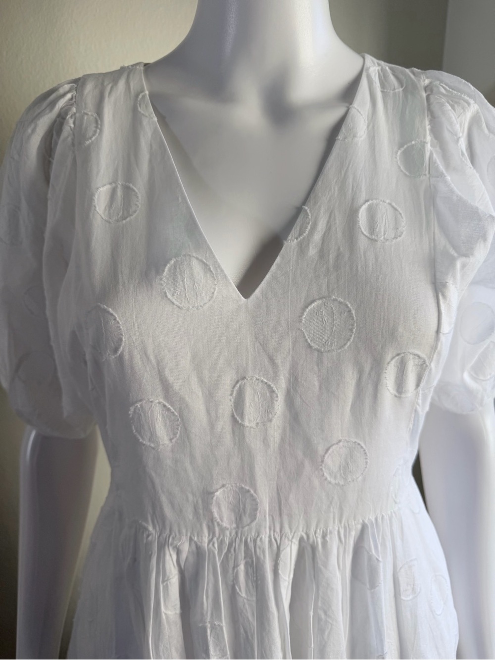 Madewell White Puff-Sleeve Midi Dress - Picture 3 of 9